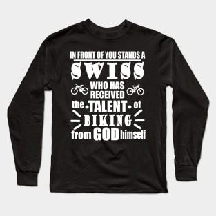 Swiss Biking Cycling Cycling Sports Mountains Long Sleeve T-Shirt